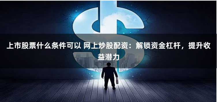 上市股票什么条件可以 网上炒股配资：解锁资金杠杆，提升收益潜力